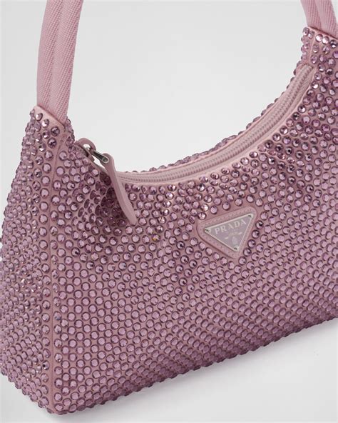 pink prada bag with crystals|Prada swarovski bag.